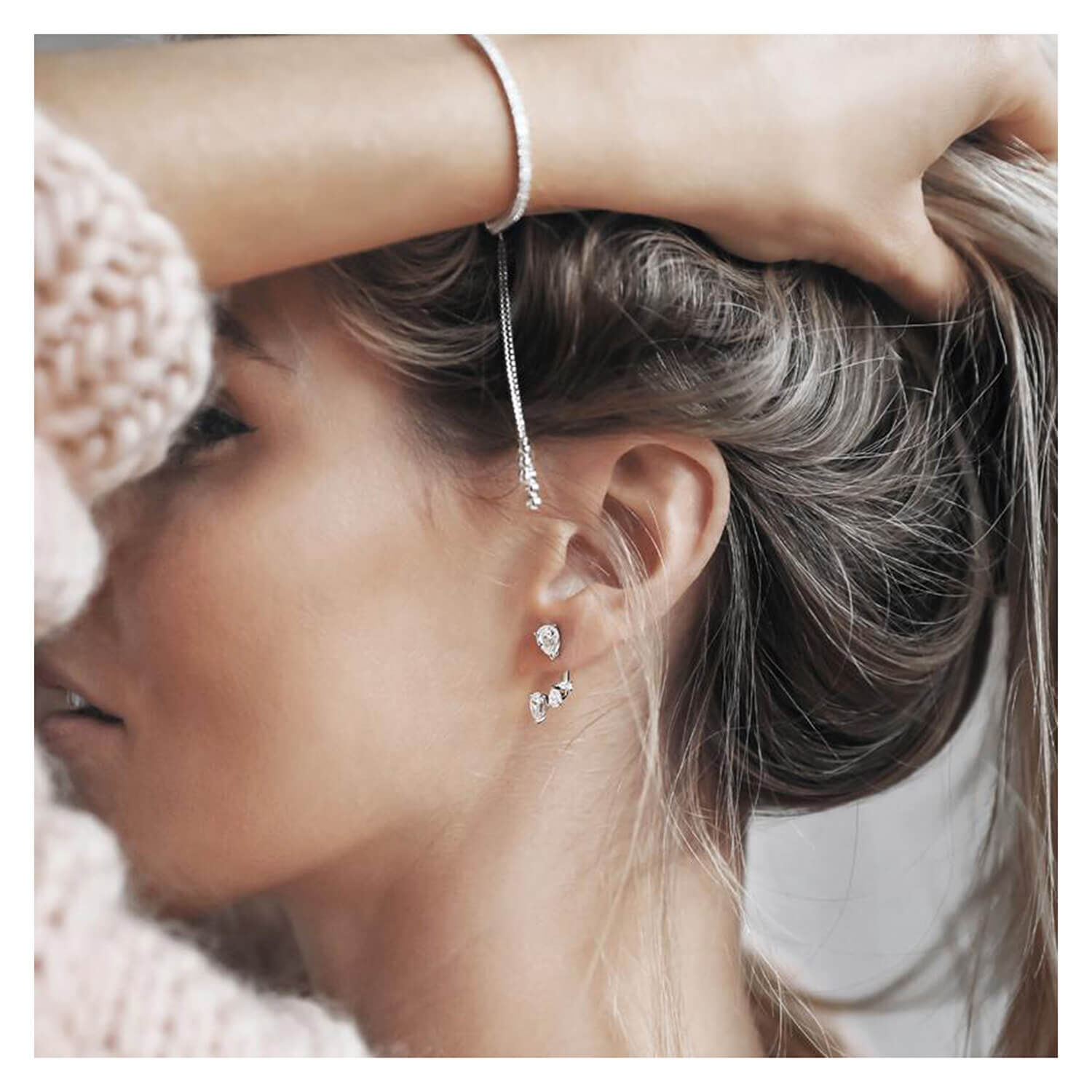 Silver earring new arrivals jackets