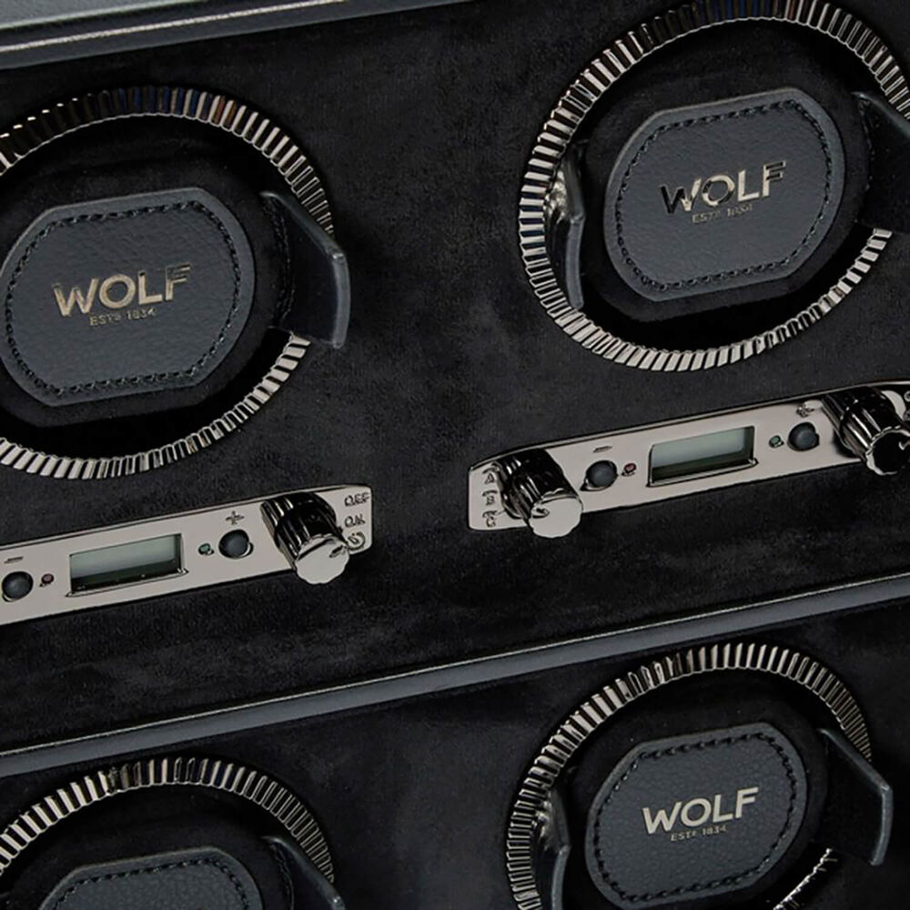 WOLF British Racing 6 Piece Black Watch Winder