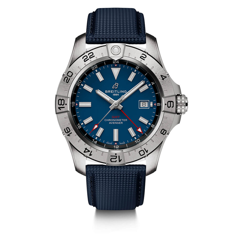 Breitling Avenger Automatic GMT 44mm Blue Dial & Blue Leather Strap Watch image number 0