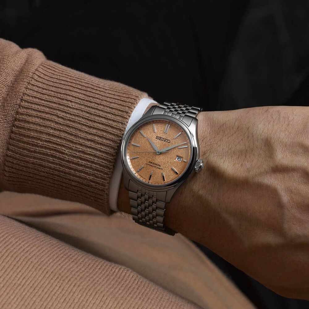 Seiko Presage Classic Series 'Araigaki' 40mm Dial Steel Bracelet Watch image number 5