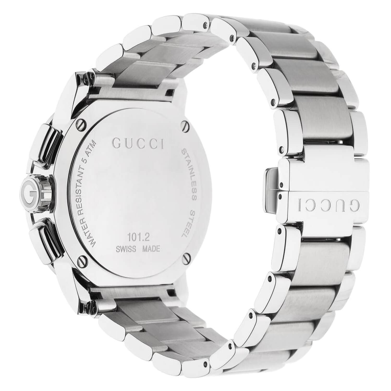 Gucci G-Chrono 44mm Black Dial Steel Case Bracelet Watch at Fraser