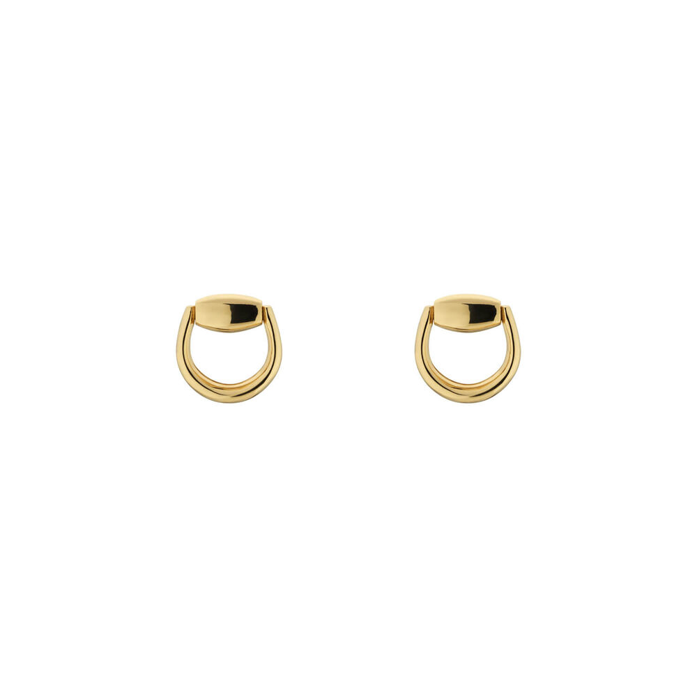 Gucci Horsebit 18k Yellow Gold Stud Earrings
