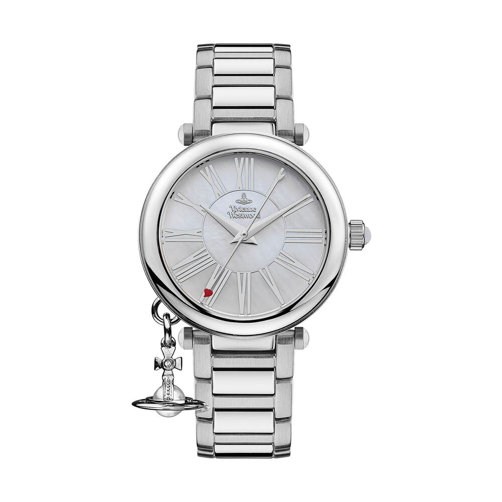 Vivienne Westwood Mother Orb 32mm White Mother of Pearl Dial Steel Bracelet Watch image number 0