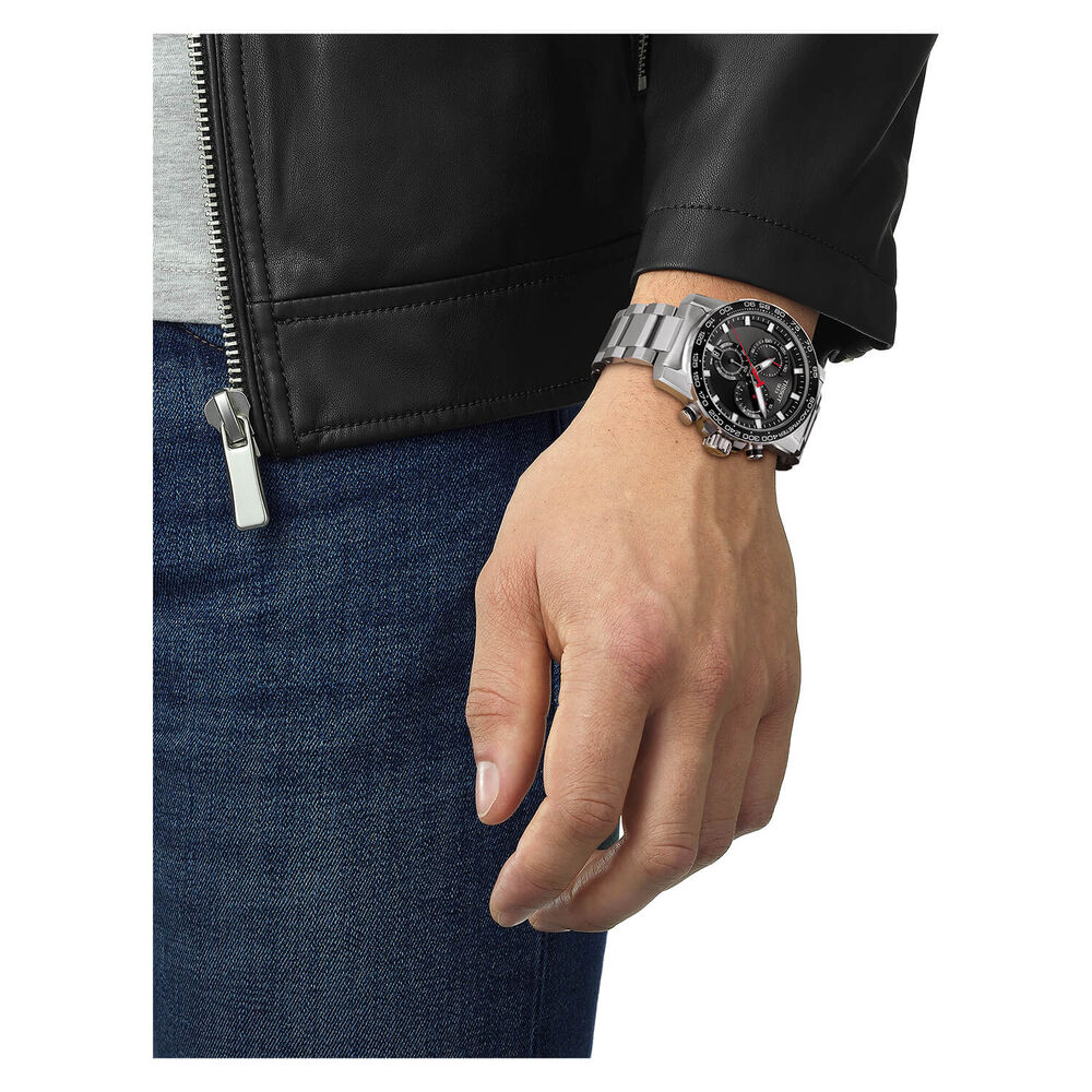 Tissot Supersport Chrono 45mm Black Dial Chronograph Steel Bracelet Watch image number 3
