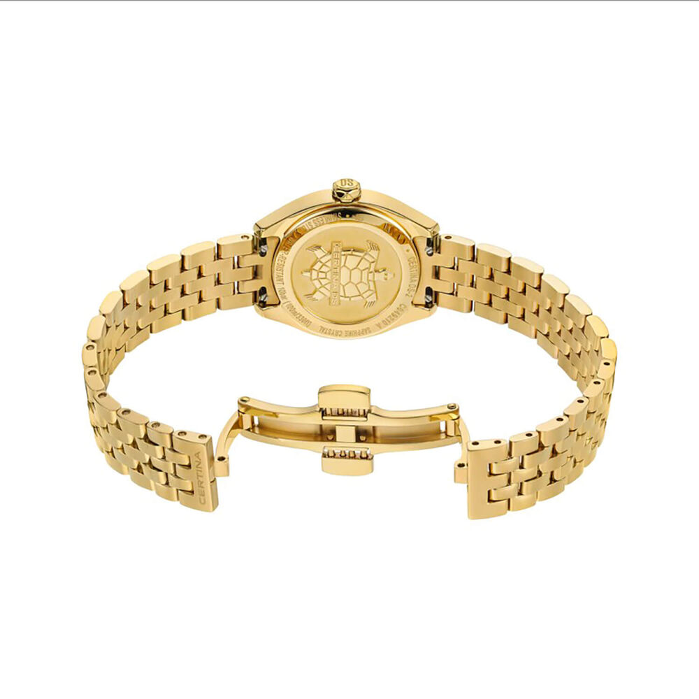 Certina DS-2 25mm White Mother of Pearl Dial Gold Tone Steel Bracelet Watch