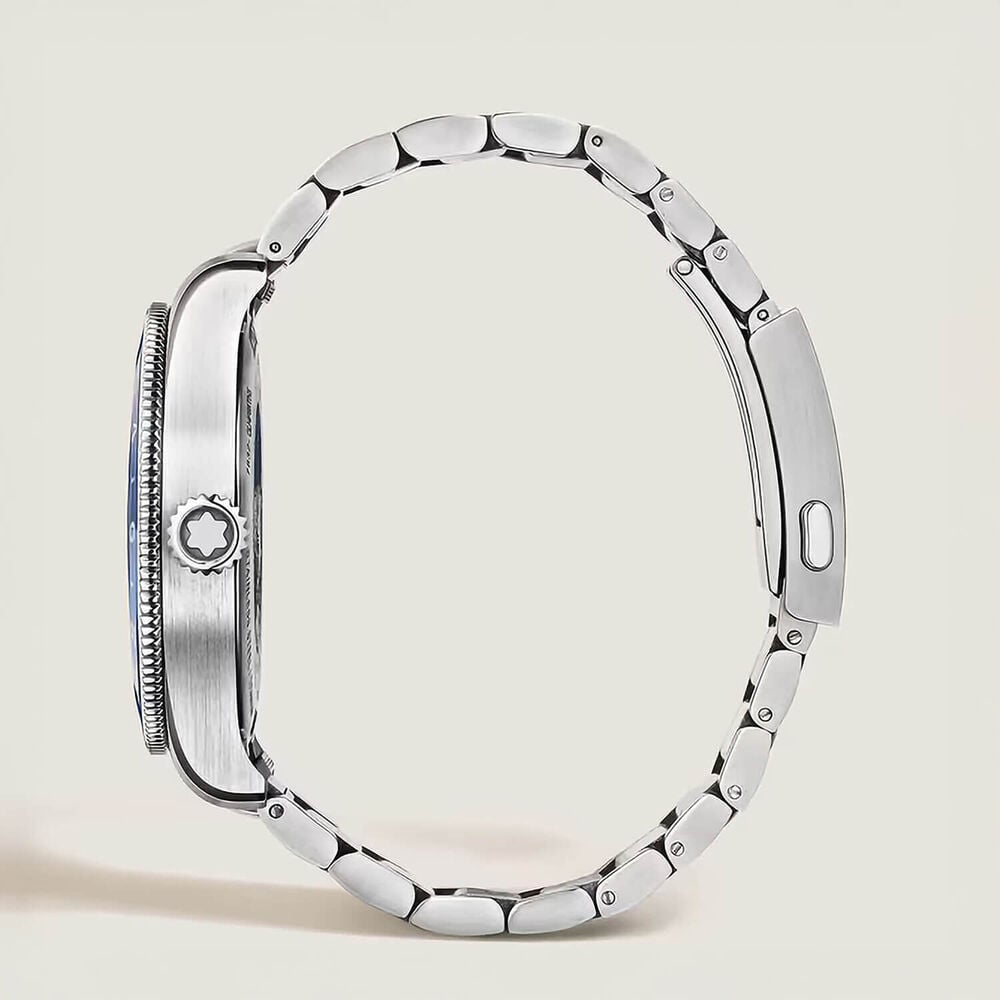Montblanc 1858 GMT 42mm Blue Dial Stainless Steel Bracelet Watch