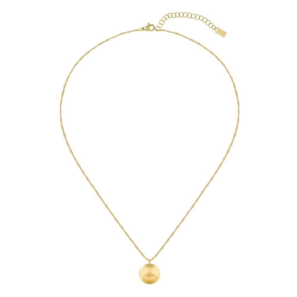 BOSS Ladies Medallion Collection Yellow Gold Plated Adjustable Necklace image number 1