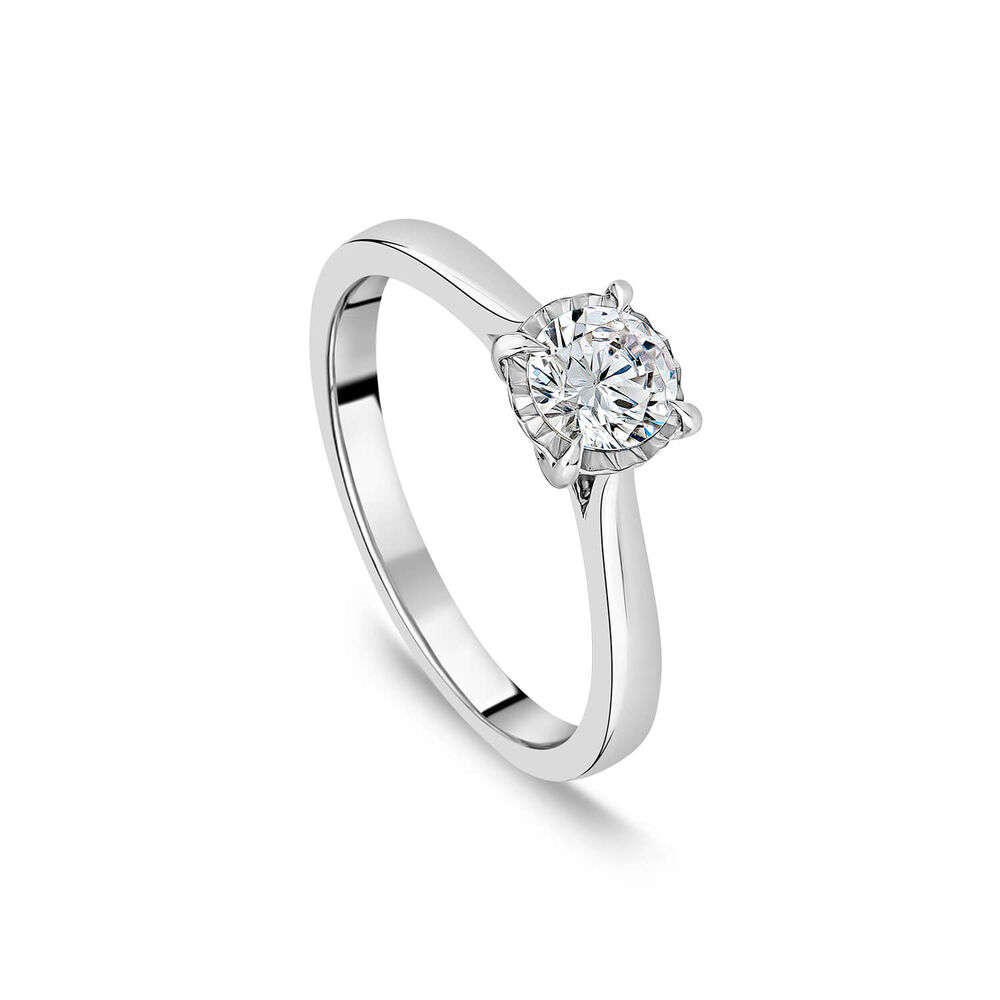 9ct White Gold 0.50ct Solitaire Illusion Plate Engagement Ring image number 0