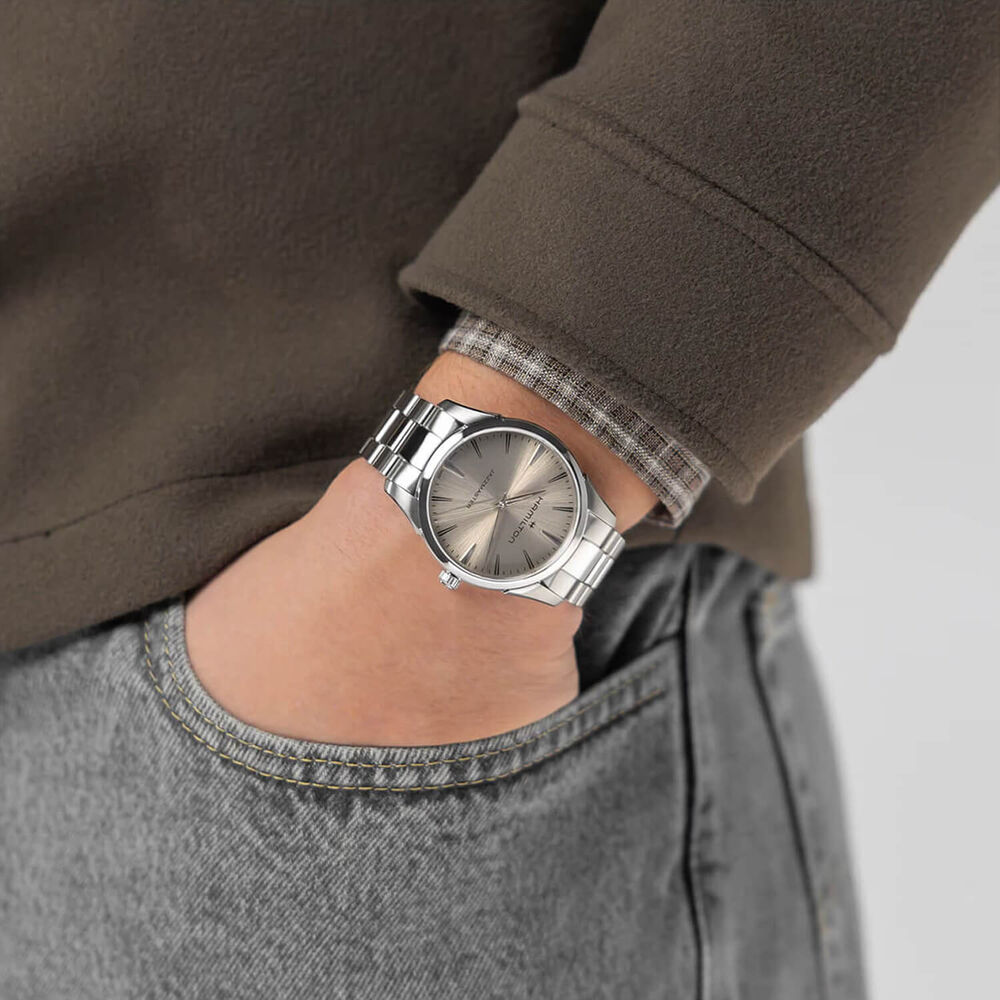 Hamilton Jazzmaster Quartz 40mm Beige Dial Steel Bracelet Watch image number 6