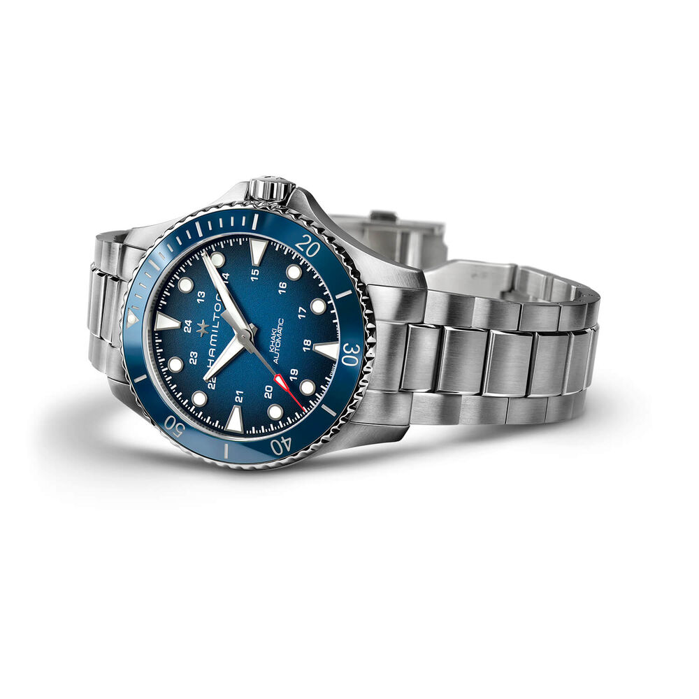 Hamilton Khaki Navy Scuba 43mm Blue Dial Blue Bezel Steel Case Bracelet Watch image number 2