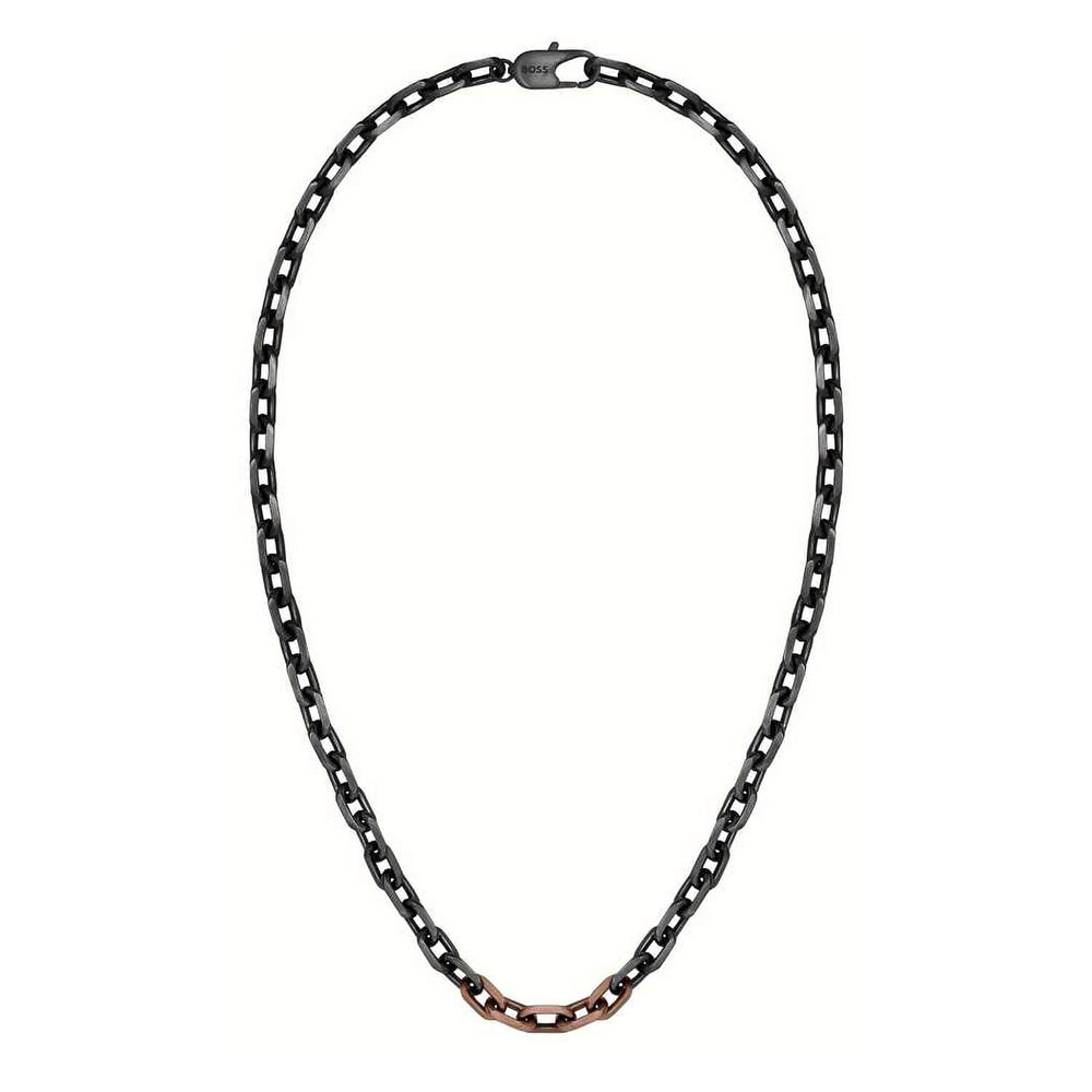 BOSS Black Copper IP Chain Necklace image number 0