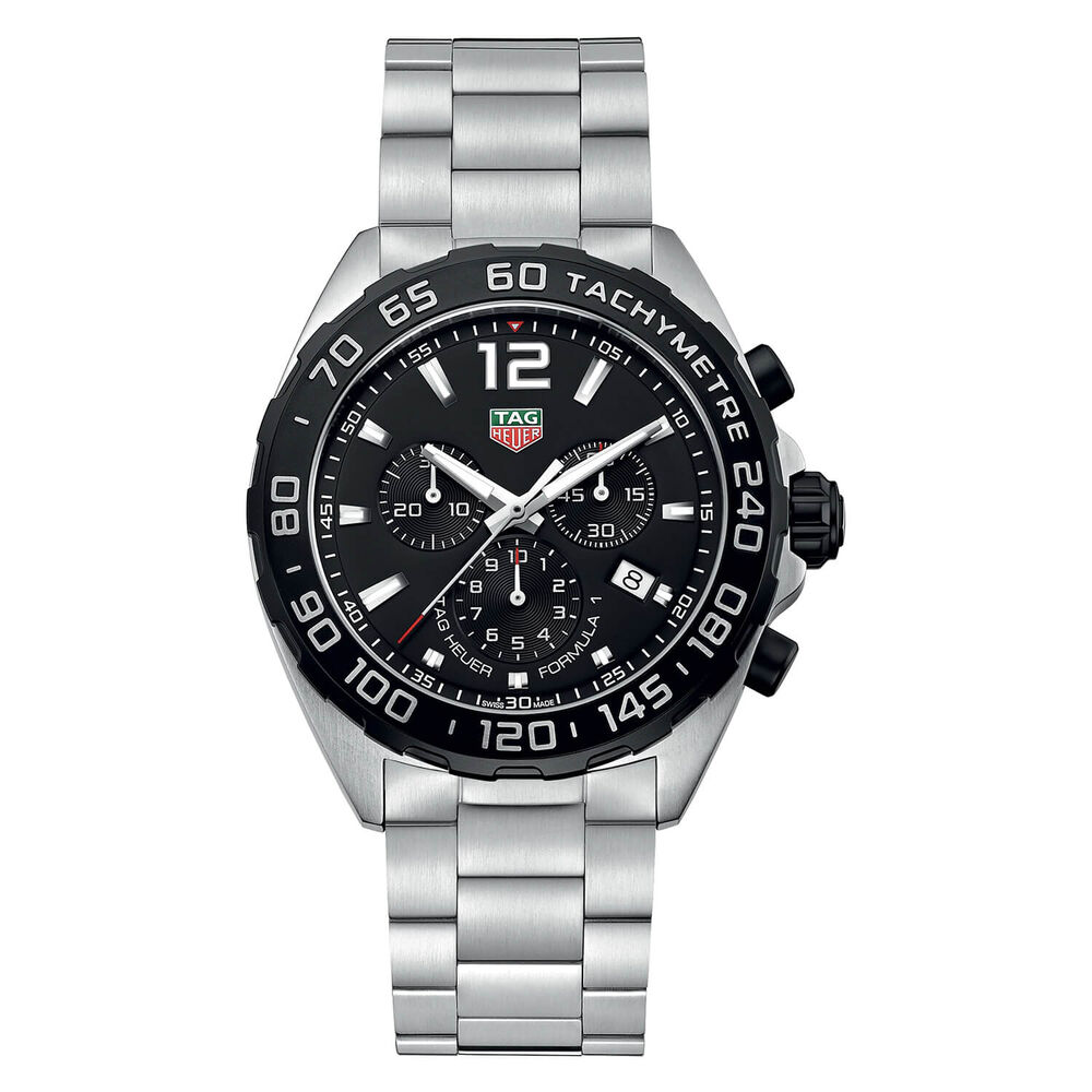 TAG Heuer Formula 1 Chronograph Black Dial Steel Bracelet Watch