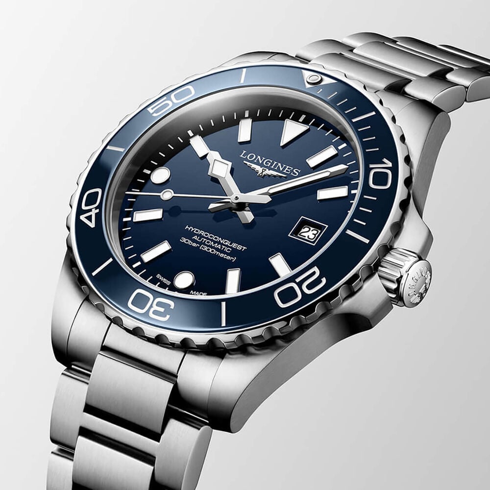 Longines HydroConquest 42mm Blue Dial & Bezel Steel Bracelet Watch