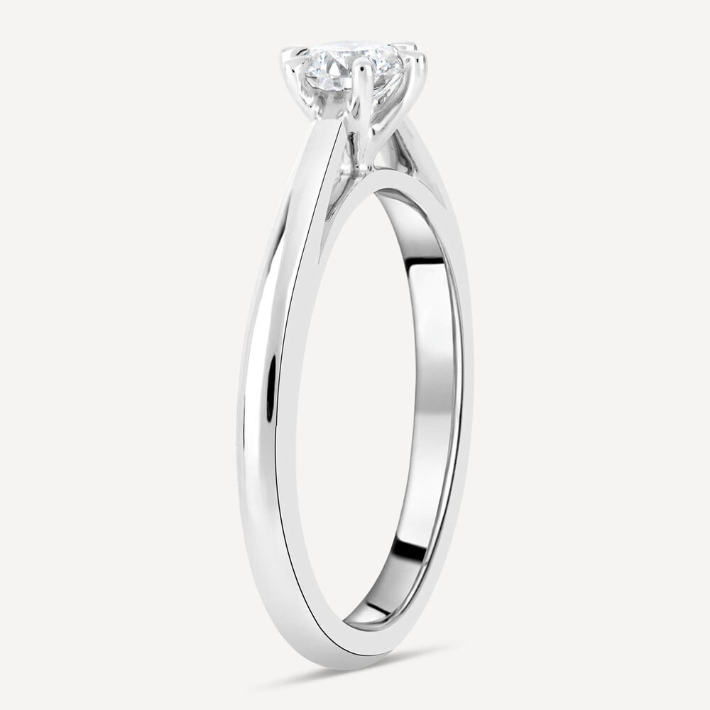 Platinum 0.41ct Round Diamond Six Claw Solitaire Ring image number 3