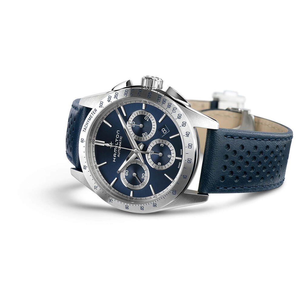 Hamilton Jazzmaster Performer Auto Chrono 42mm Blue Dial & Strap Watch image number 2