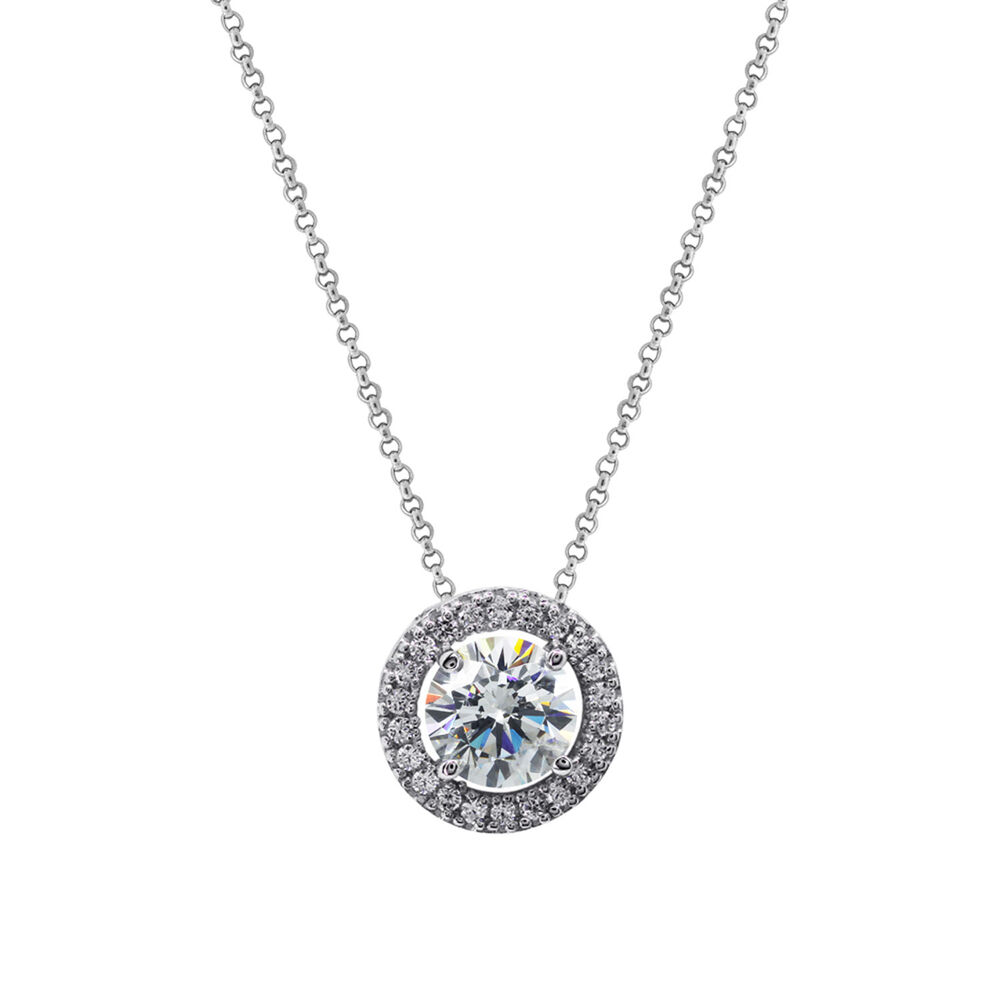 CARAT* London Silver Border Set Pendant A Cut 6.75mm Centre Stone