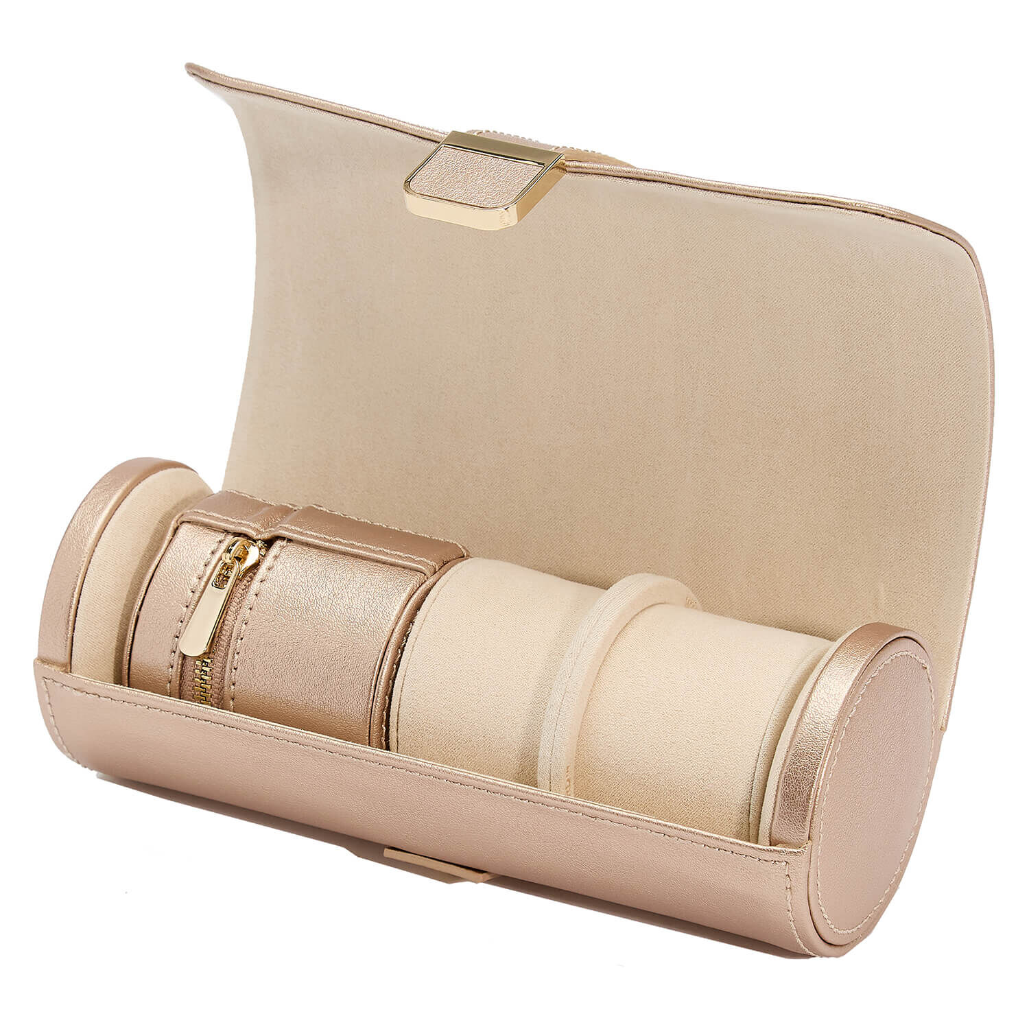 WOLF PALERMO Double Watch Roll Jewellery Rose Gold Pouch