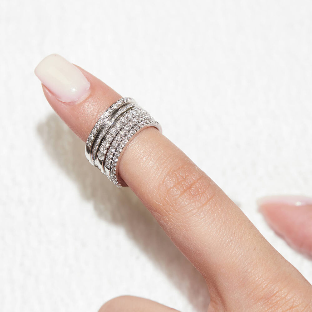 Born Platinum 0.20ct Lab Grown Diamond Claw Set Half Eternity Wedding Ring image number 7