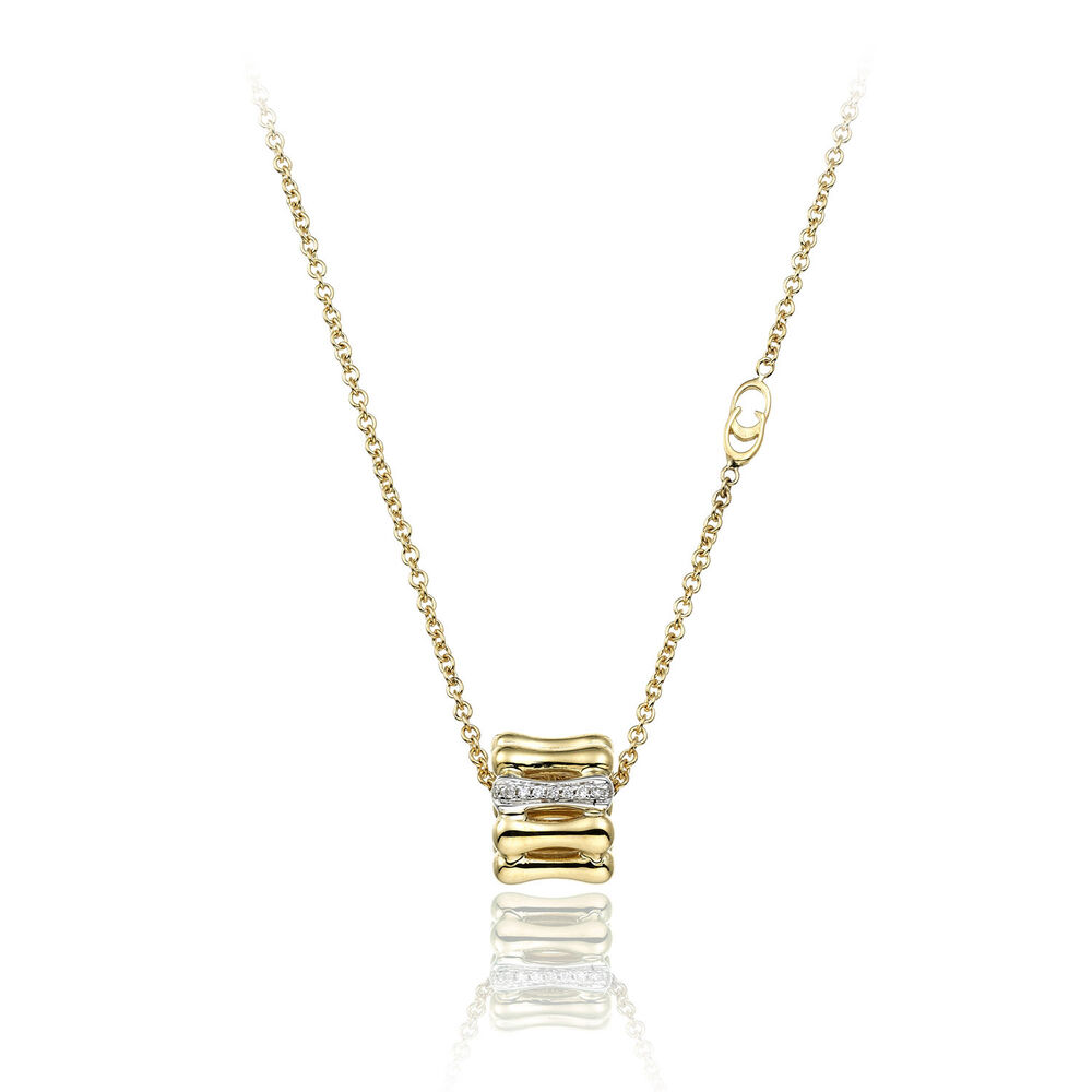 Chimento 18ct Yellow Gold and Diamond Bamboo Collection Pendant image number 0
