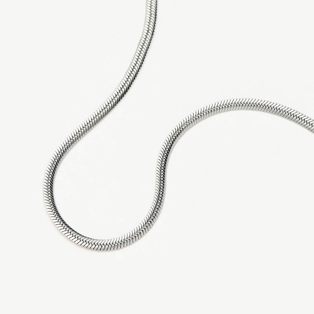 Missoma Platinum Plated Steel Thin Snake Chain Necklace