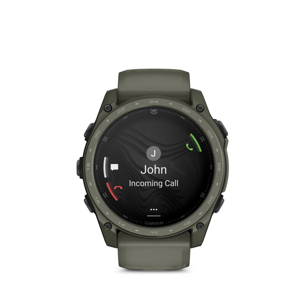 Garmin tactix 8 AMOLED Cerakote 51mm Olive Green Silicone Strap Watch image number 4