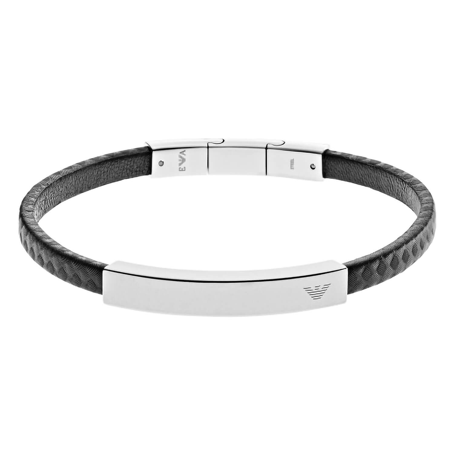 Emporio Armani Bracelet for Men , black Stainless Steel Bracelet,  EGS1624001 : Amazon.co.uk: Fashion