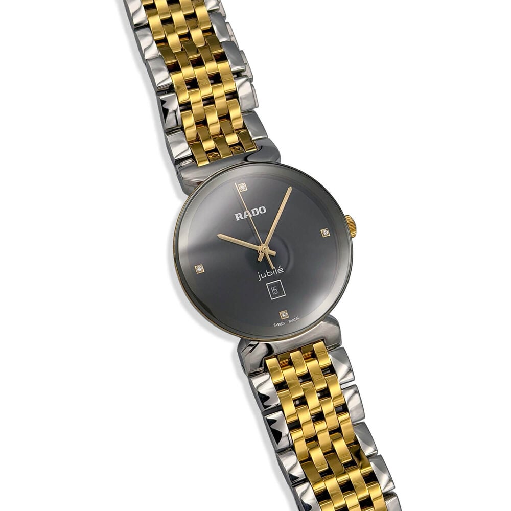 Pre-Owned Rado Florence 30mm Quartz Black Diamond Dot Dial Steel & Yellow Gold Bracelet Watch
