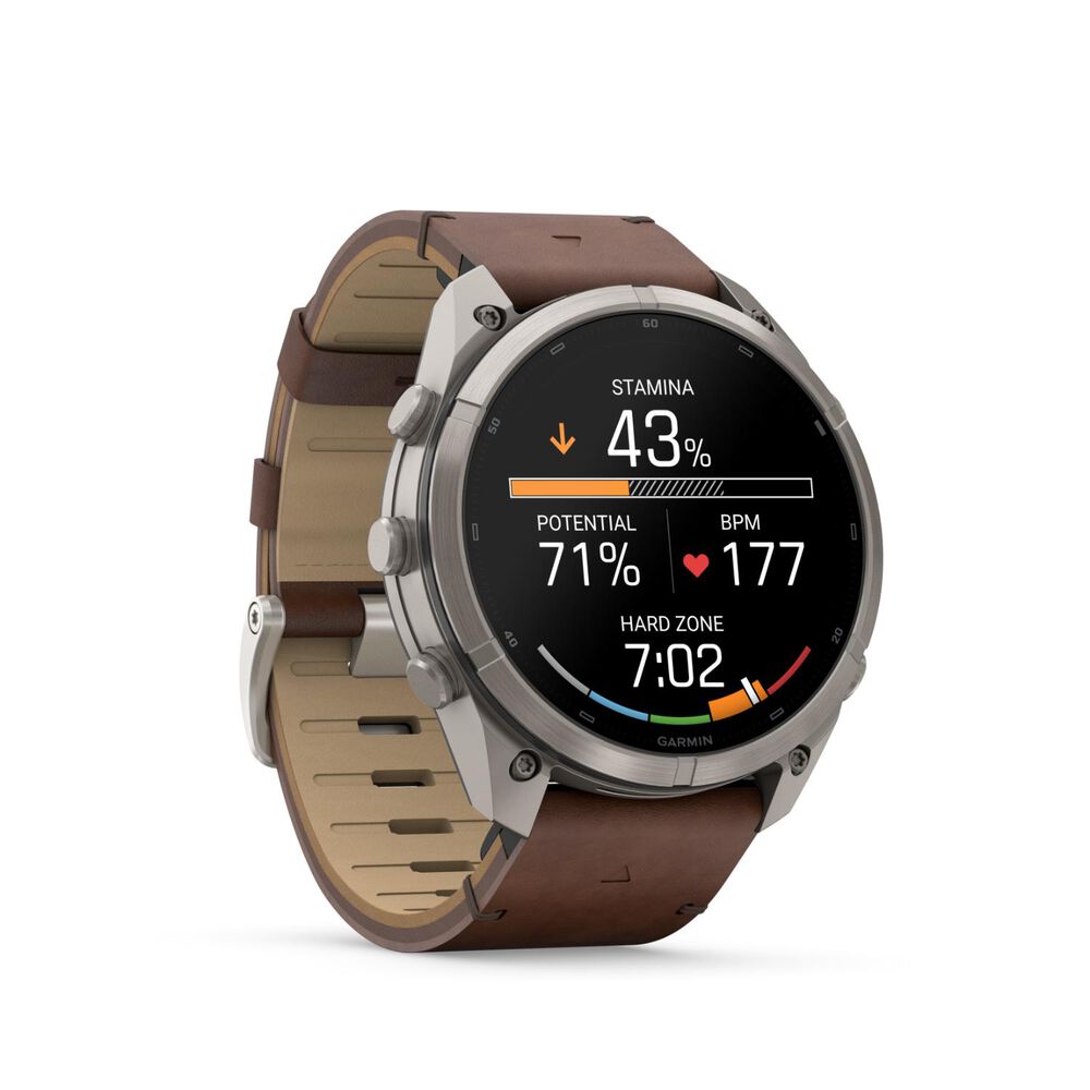 Garmin fenix 9 Pro 51mm Titanium Walnut Leather Strap Watch