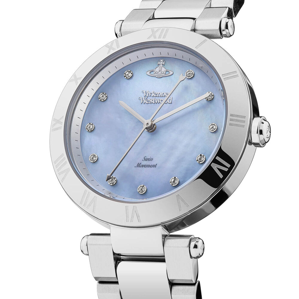 Vivienne Westwood Montagu 35mm Blue Dial Steel Bracelet Watch image number 1