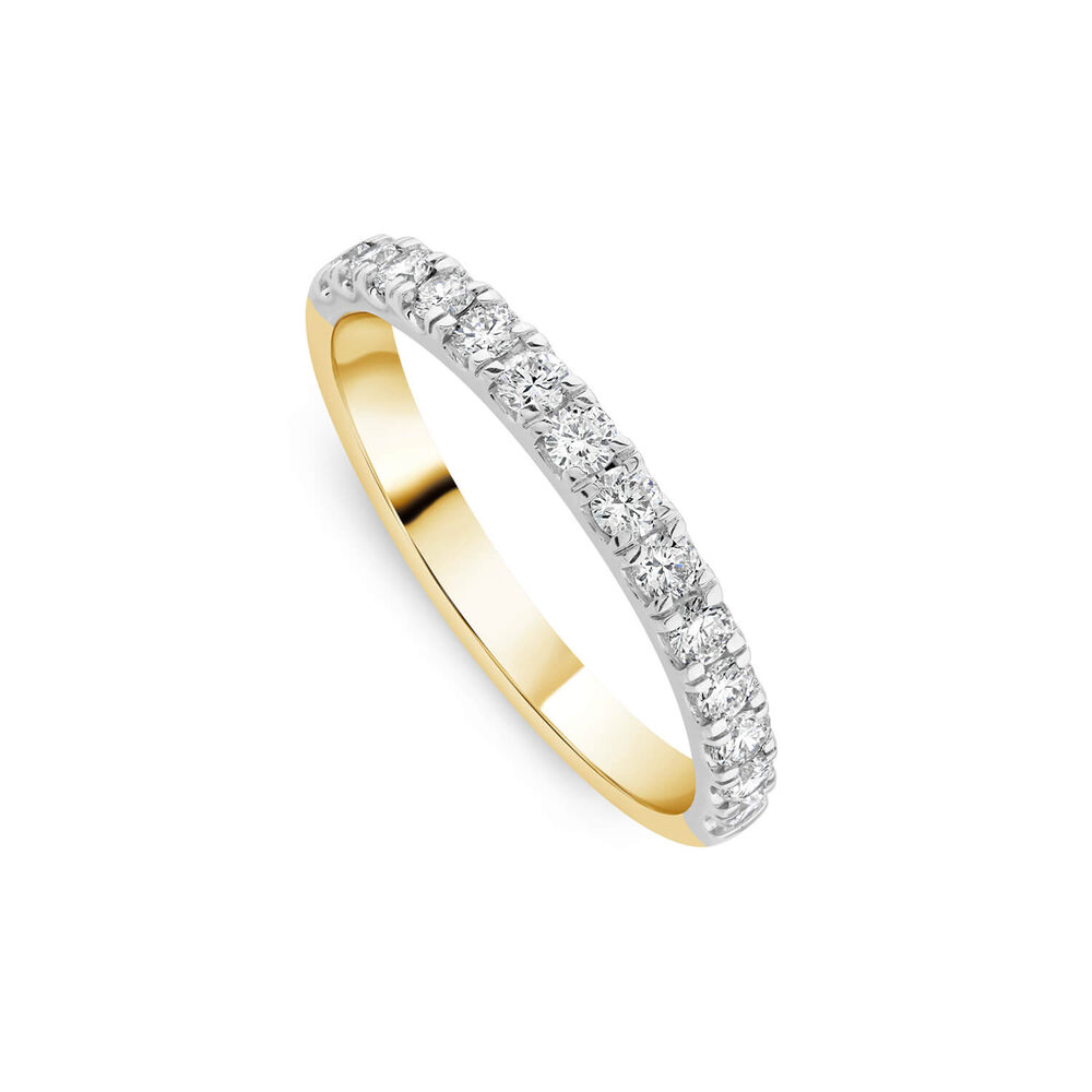 Born 18ct Yellow Gold 0.40ct Lab Grown Split Claw Diamond Wedding Ring