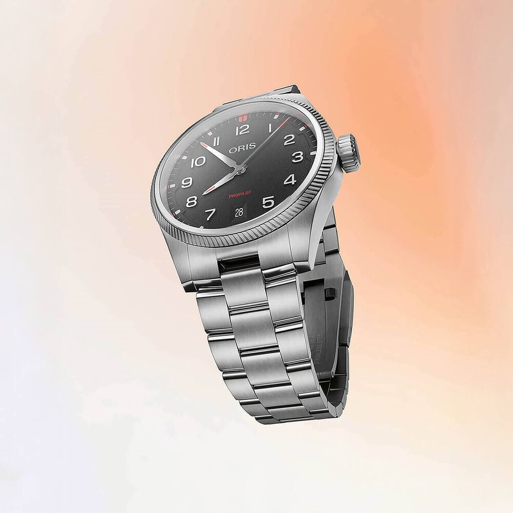 Oris ProPilot Date 41mm Black Dial Stainless Steel Bracelet Watch image number 5