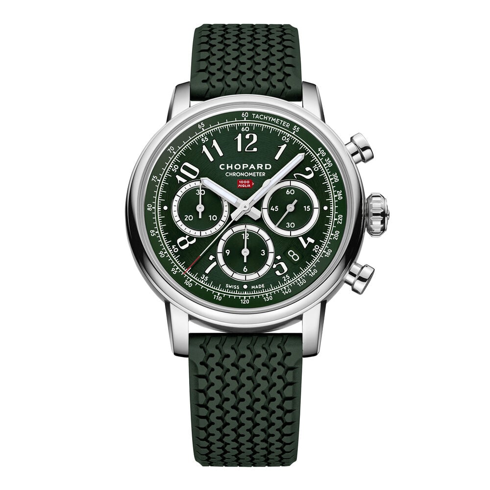 Chopard Mille Miglia Classic Chronograph British Racing Green 40.5mm Dial Rubber Strap Watch image number 0