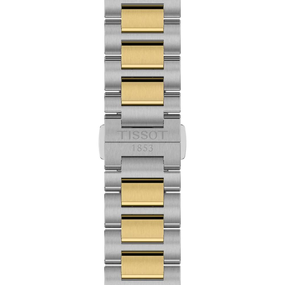 Tissot PRC 100 Solar 39mm Silver Dial Yellow Gold PVD Steel Bracelet Watch image number 3