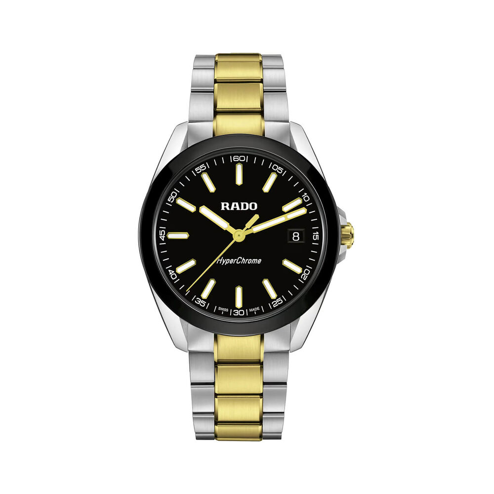 Rado HyperChrome Quartz 41.5mm Black Dial Two Tone Steel Bracelet Watch image number 0