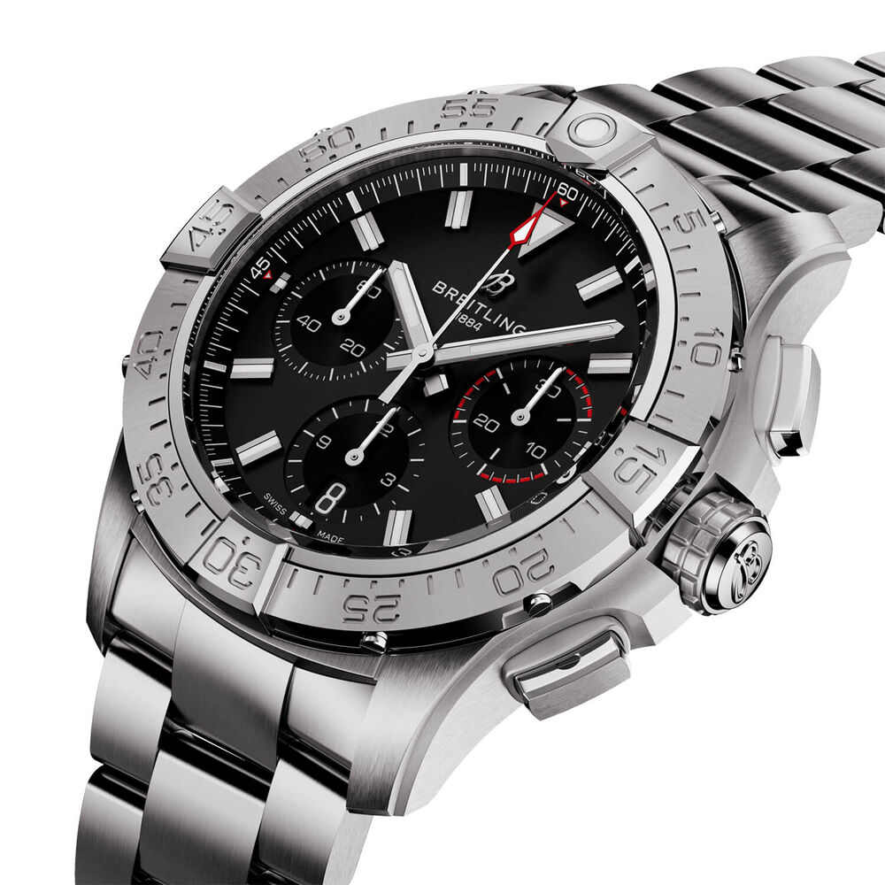 Breitling Avenger B01 Chronograph 42mm Black Dial Steel Bracelet Watch image number 1