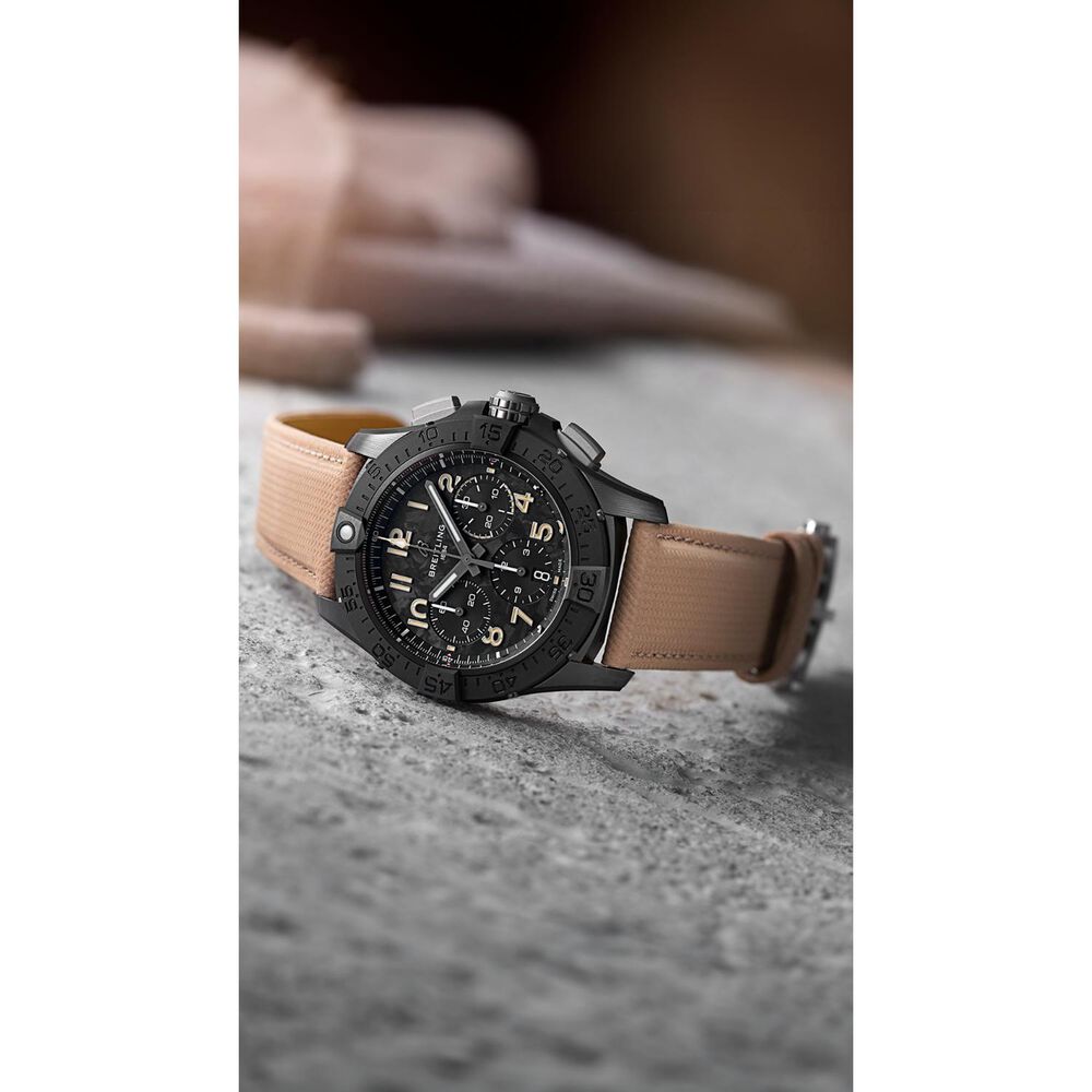 Breitling Avenger B01 Chronograph 42mm Black Dial Beige Leather Strap Watch image number 5