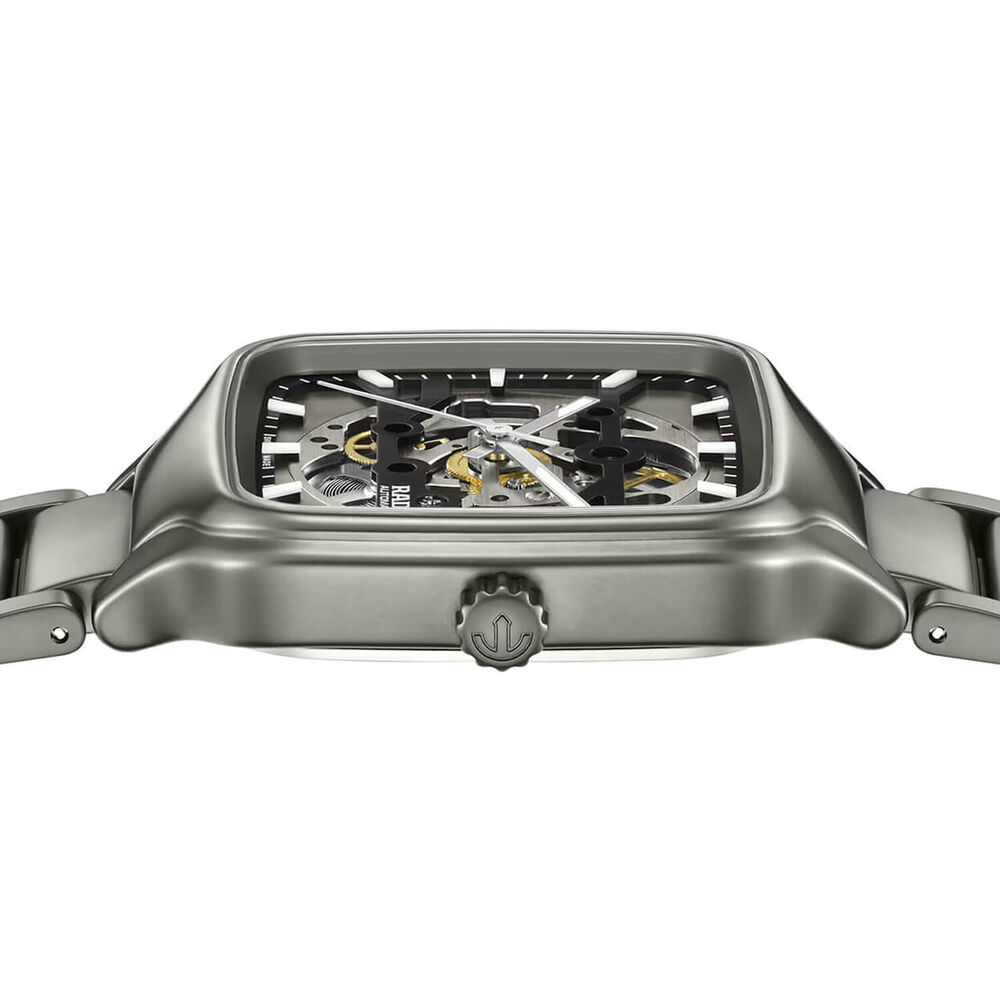 Rado True Square Automatic Skeleton 38mm Dial Plasma Black High-Tech Ceramic Bracelet Watch image number 2