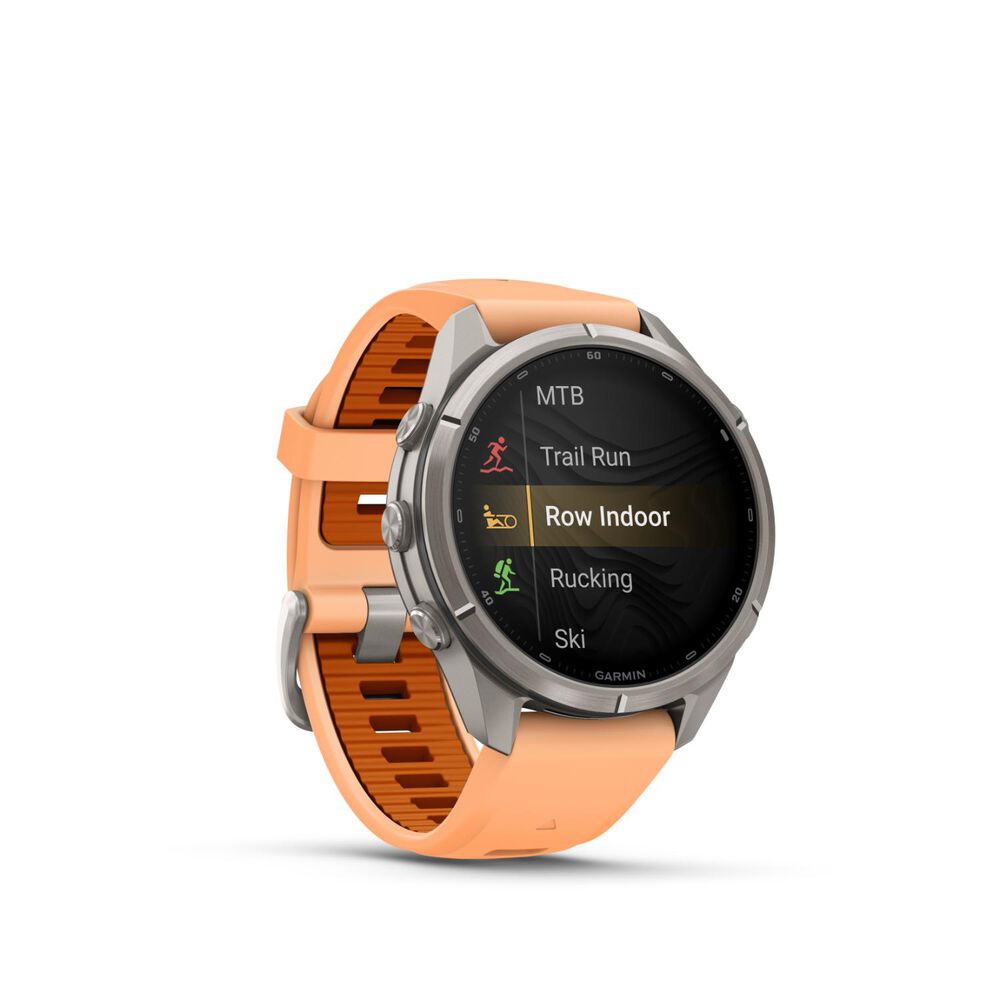 Garmin fenix 9 Pro 43mm Titanium Shell Pink/Autumn Orange Silicone Strap Watch