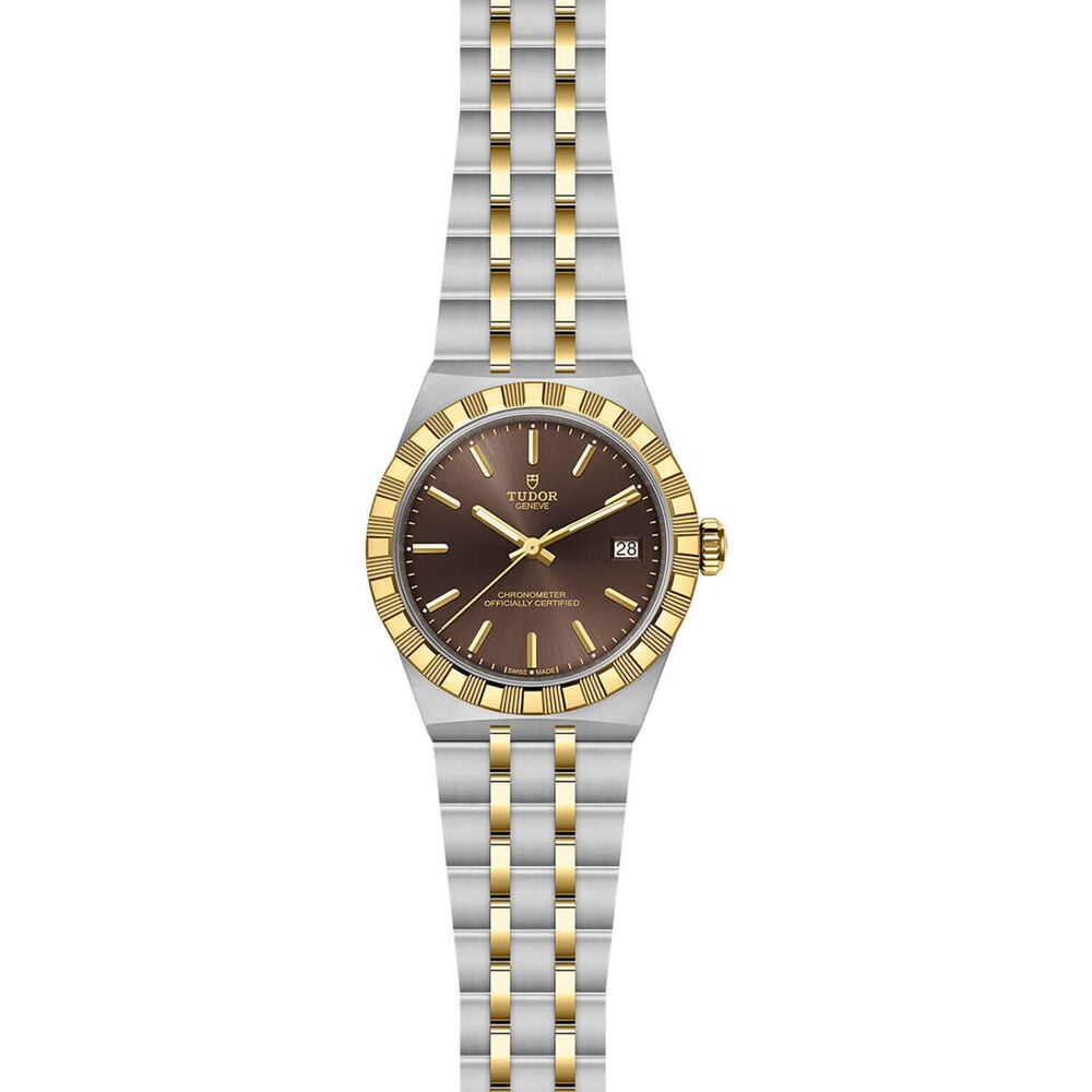 TUDOR Royal 36mm Brown Dial Stainless Steel & Yellow Gold Bracelet Watch