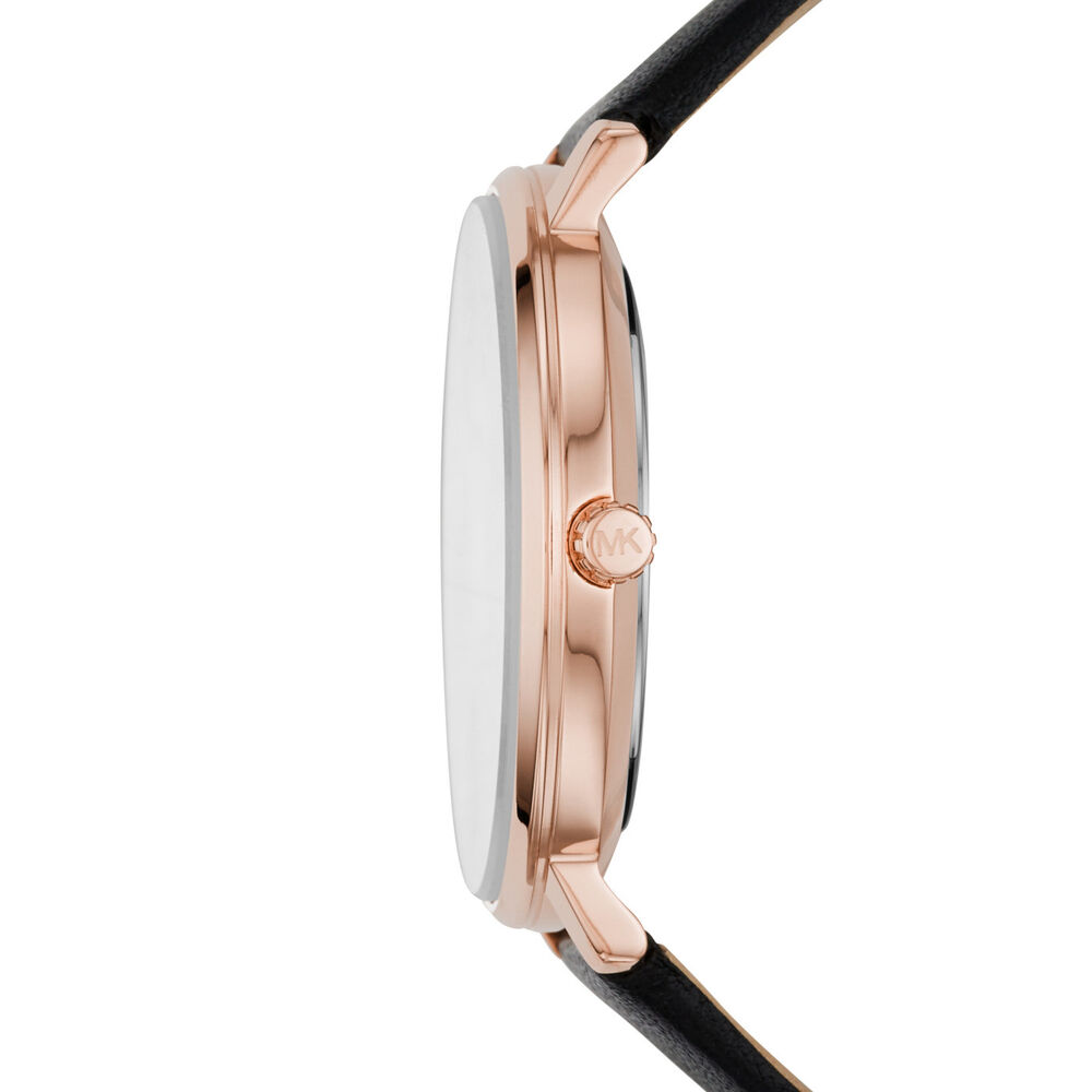 Michael Kors Pyper Minimalist Black Leather Strap Ladies Watch image number 2