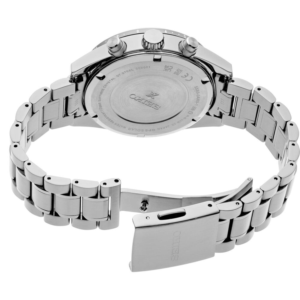 Seiko Prospex GPS Solar Chronograph Speedtimer 42mm Silver Dial Stainless Steel Bracelet Watch image number 4
