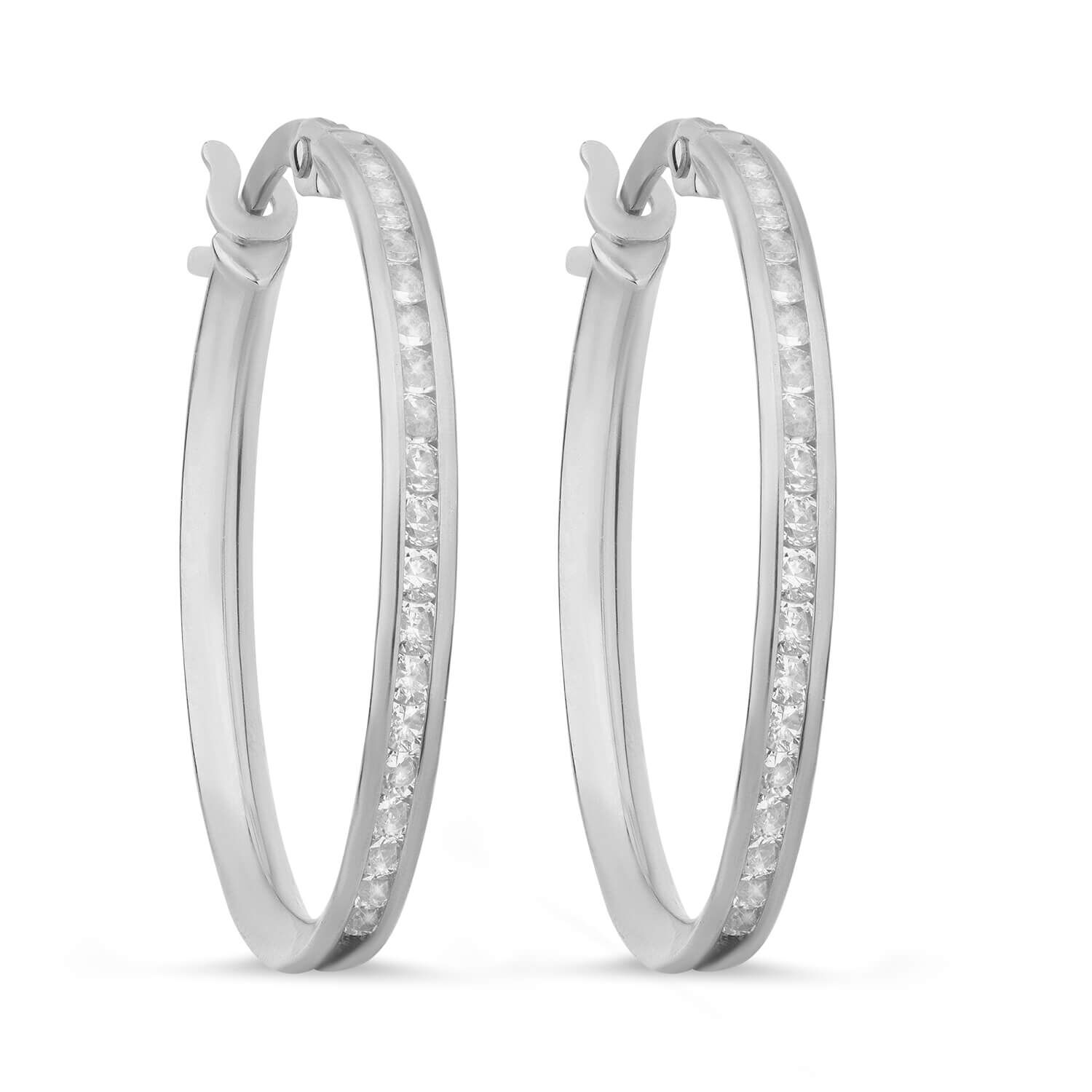 White gold cubic zirconia hoop earrings new arrivals