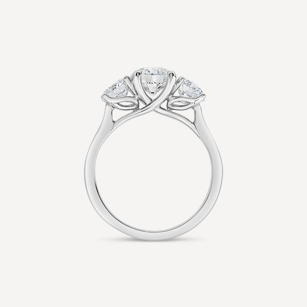 Born Platinum 2ct 3 Round Brilliant Stone Diamond Ring