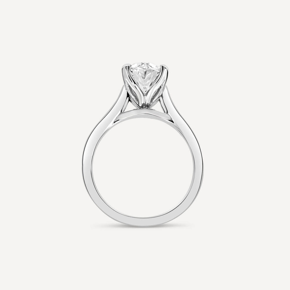 Born Platinum Lab Grown 1.70ct Solitaire Oval Diamond Ring image number 3