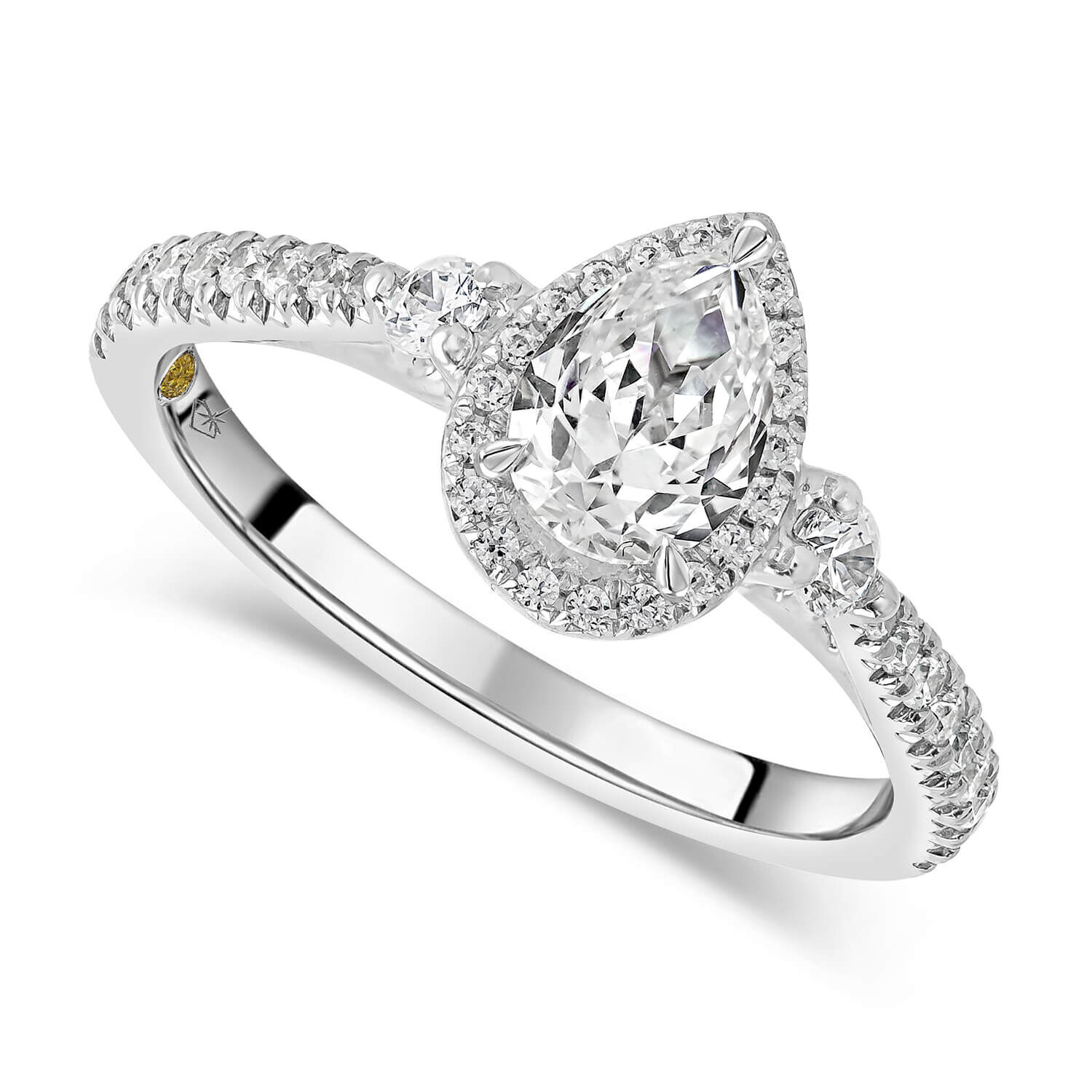 BERRICLE Sterling Silver Solitaire Wedding Engagement Rings 1.8 Carat Pear  Cut Cubic Zirconia CZ Hidden Halo Promise Ring for Women, Rhodium Plated  Size 7.5 - Walmart.com