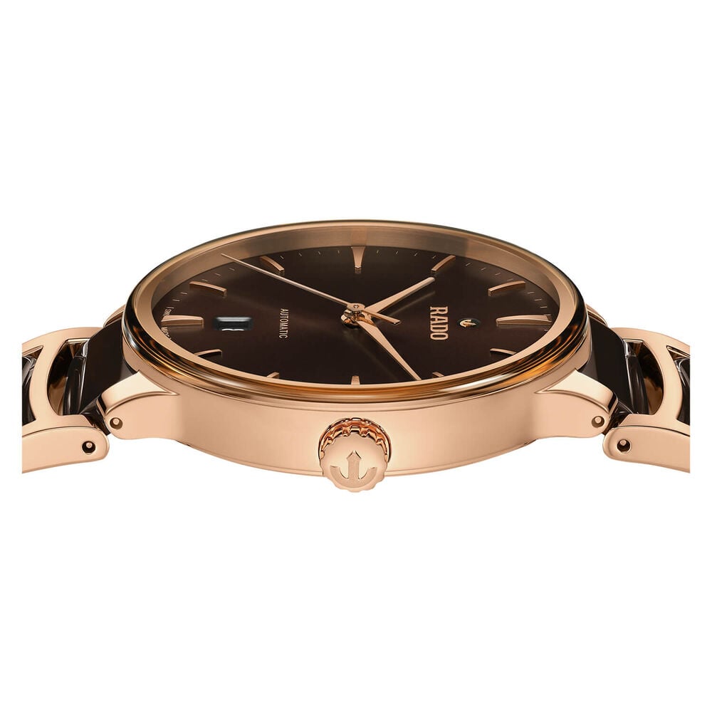 Rado Centrix 39.5mm Brown Dial Rose Gold Index Bracelet Watch image number 2