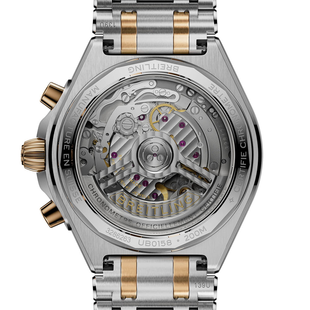 Breitling Chronomat B01 Chronograph 42mm Grey Dial Steel & Gold Rouleaux Bracelet Watch