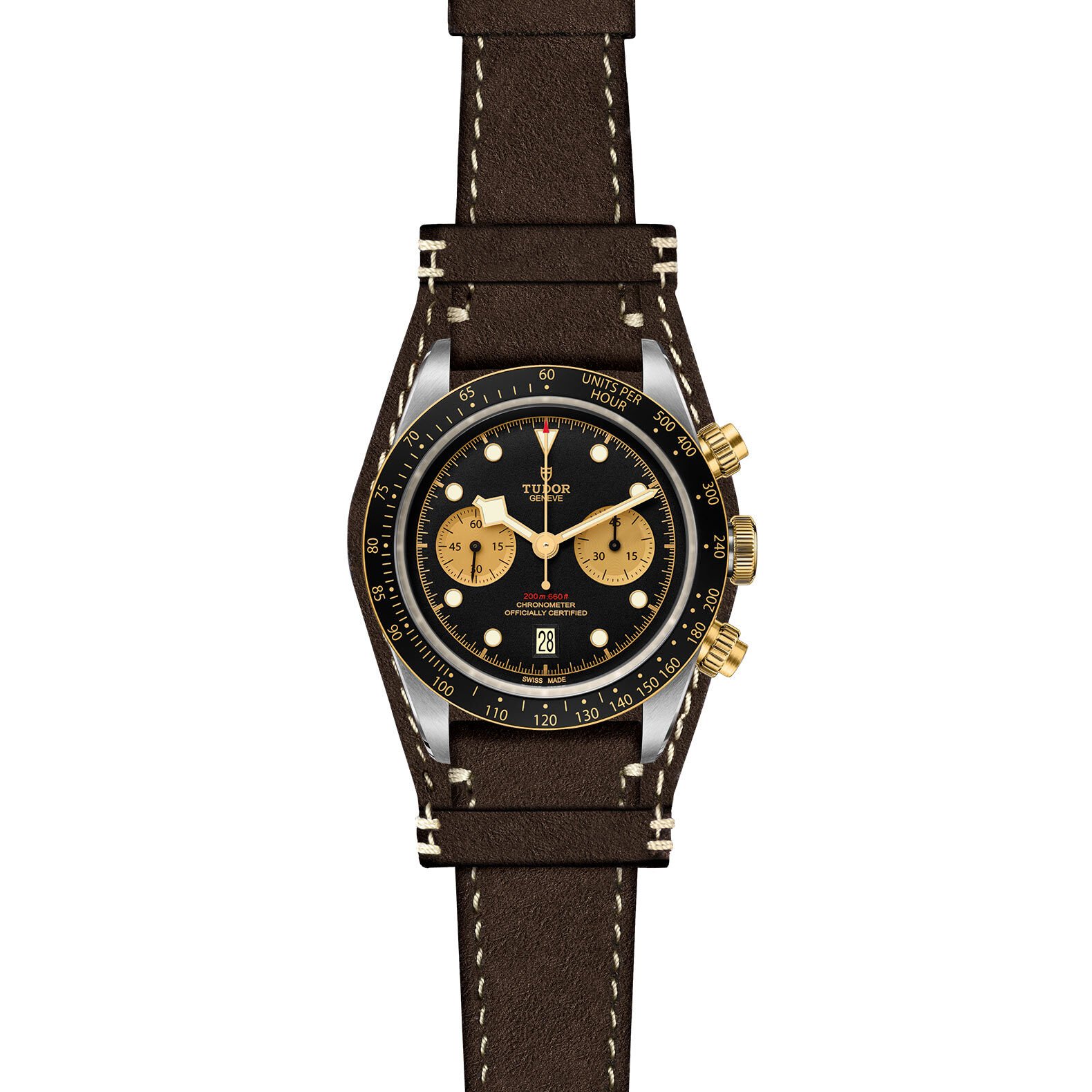 Tudor black bay discount chrono leather strap