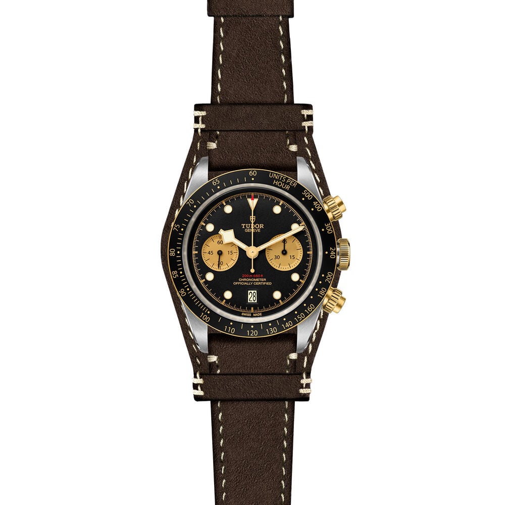 TUDOR Black Bay Chrono S&G Brown Leather Strap Mens Watch image number 1