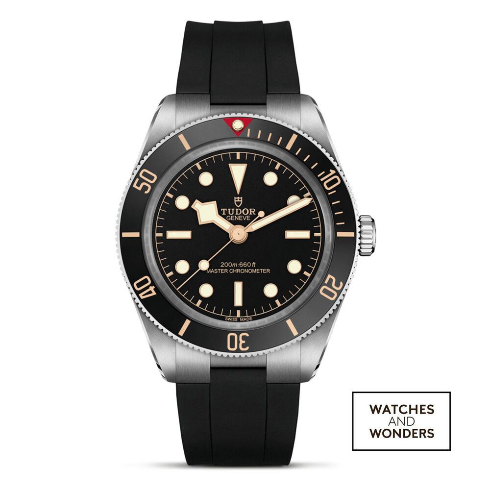 TUDOR Black Bay 39mm Black Dial Black Rubber Strap Watch